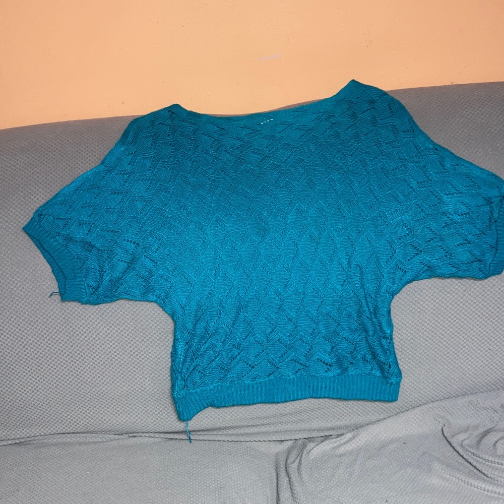Teal Knit Top by DJ Production